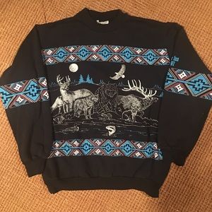 90s Vintage Nature Preserve Crew Neck Sweatshirt